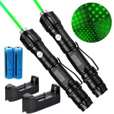 2x 990miles Green Laser Pointer Pen Star Pattern Visible Beam Rechargeable Lazer picture