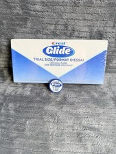 CREST Floss METAL TIN Glide ORIGINAL  Box 72 Trial VTG Coin SEALED Tooth Dental picture