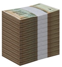 Zimbabwe 20 Billion Dollars, 2008, P-86, Used X 1000 PCS Brick picture