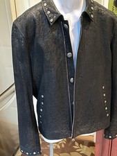 John Varvatos Studded Lambskin Jacket-Black Size 52 NWT RARE picture