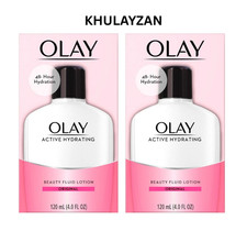 2 Pack Olay Active Hydrating Beauty Fluid Lotion Original 48 Hour 4 Oz (120ml) picture
