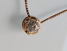 0.78ct Old European Cut OEC Diamond Solitaire Pendant 14K UnoAerre Chain 1 AR picture