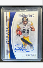 2022 Flawless Hines Ward Auto Sapphire 3/6 -Steelers -Greats Flawless - On Card picture