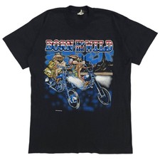 VTG 1996 Warner Bros Born To Be Wild Taz Coyote Motorcycle Single Stitch T-Shirt picture