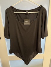 SHEIN Basics Black XL Bodysuit With Scoop Neck 3/4 Sleeves Curvy            8-16 picture