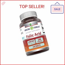 Amazing Formulas Folic Acid 1000 Mcg (1 Mg) | 240 Tablets Supplement | Vitamin B picture