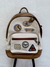 Coach West Backpack CJ512 Leather Chalk Brown Rainbow Pride Skate Patches Large picture