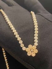 2.50 Cts Round Brilliant Cut Diamonds 14.32 MM Floral Necklace In 14K Rose Gold picture