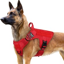 rabbitgoo No Pull Military Tactical Dog Harness Vest with Handle Adjustable Red picture