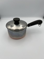 VTG Pre 68 Double Ring REVERE WARE 1 QT Saucepan Copper Bottom w/Lid USA READ picture
