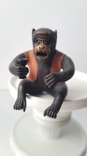 Vintage/ Antique Japanese (?) Handcarved Painted Wooden Monkey Figurine picture