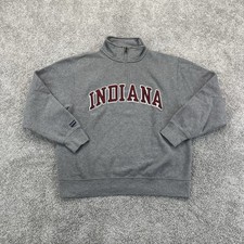 VTG Indiana Hoosiers 1/4 Zip Pullover Sweatshirt Women’s Large Sweater Sewn NCAA picture