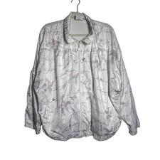 RARE Vtg 80s Adidas Script Cursive Palm Print Windbreaker Jacket XL Blockette picture