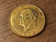 Gorgeous Collectible Gold-Plated 1972 Eisenhower 