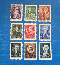 Belgium Stamps, Scott B376-B384 Complete Set MLH picture