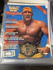 WWF Magazine Signed Hulk Hogan Cover JSA Certified Champion July 1989 picture