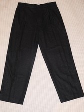 COS Men's Gray Wool Flannel Pleated Tapered Dress Pants Pockets 34R picture