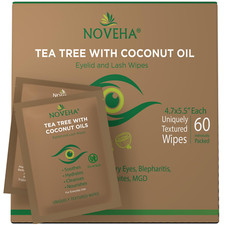 NOVEHA Tea Tree & Coconut Oil Eyelid & Lash Wipes for Demodex Blepharitis picture