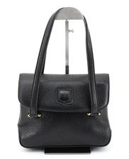 CELINE Macadam Blason Leather Hand Bag Purse Shoulder Black Authentic picture
