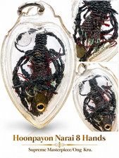 SUPREME Hoonpayon 8 Hands Living Spirit Thai Amulet Magic Guardian Wealth Occult picture