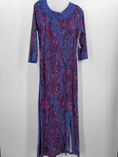 Pre-Owned Lilly Pulitzer Blue Size Medium Maxi Long Sleeve Dress picture