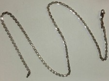 14kt White Gold Cable Link Pendant Chain/Necklace 20