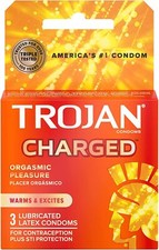 Trojan Intensified Charged Orgasmic Pleasure Condoms - 3 ea, 6 Pack picture