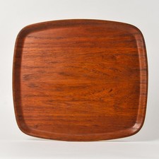 Vintage Teak Wood Serving Tray Mid Century Modern Made in Sweden picture