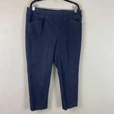 Chicos Perfect Stretch Pull On Ankle Pants Size 2.5 US 14 Denim Pockets picture