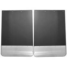 2pc Universal Mud Flaps w/ Stainless Steel Plates Semi Trailer Truck 24
