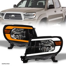 Switchback Sequential For 2005-2011 Toyota Tacoma Blk Headlights w/LED Tube Bar picture