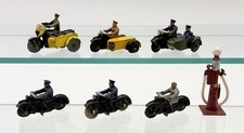 6 Meccano Dinky Vintage Motorcycle Vintage Lot With Dinky Pump/harley picture