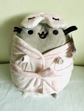 2019 Gund Claire's Exclusive Pusheen Cat Sleepover Robe and Mask Plush NWT picture