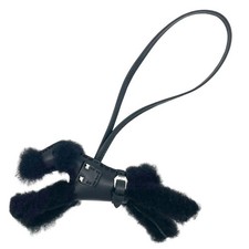 Hermes Buddy Charm U Engraved Black Mouton Annomiro and Other Accessories Used picture