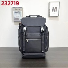TUMI ALPHA BRAVO Expedition Flap Backpack Black Nylon Large Carry 0232719D picture