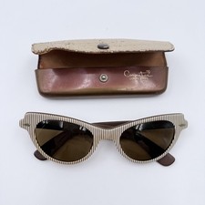 Vintage 1950s Sunglasses Cat Eye Cosmetan American Optical Striped CX40-48 picture