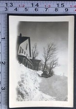 1945 Bad Winter Storm Deep Snow Driveway Automobile Car Photo Snapshot picture