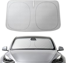 WOLFBOX Graphene Windshield Sun Shade Tesla Model Y/Model 3(56.30''L*37''W) NEW picture