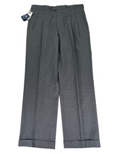 Stafford Men's Gray Wool Cuffed Leg Dress Pants - 36x32 picture