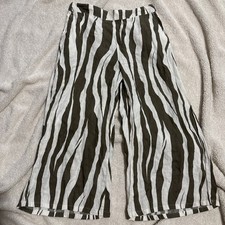 Rachel Zoe XL 100% Linen Animal Print Wide Leg Pants, Boho, Resort, Beach, EUC picture