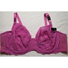 Torrid Sugar Rush Full Coverage Unlined Underwire Bra 46B Pink Lace NEW picture