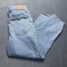 Madewell The Momjean Jeans Womens 31 Light Medium Wash High Rise Cropped Denim picture