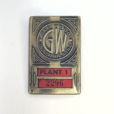 Vintage Gar Wood Industries, Inc. Plant 1 #2296 Employee ID Badge Detroit, MI picture