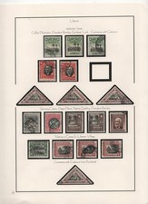 LIBERIA 1909-1942 COLLECTION ON 13 ALBUM PAGES ALMOST ALL USED INCLUDES AIR MAIL picture