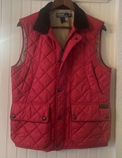 Vintage Polo Ralph Lauren Quilted Equestrian Field Vest Full-Zip Size Small picture
