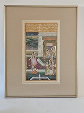 Indian Painting Of Mughal King Akbar & Queen Enjoying Music & Dance 7.5x11 Inch picture