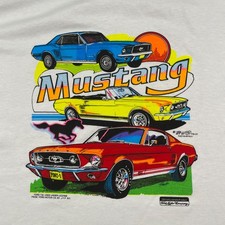 Vintage 2002 Ford Mustang Muscle Car Shirt XL 24x28 White picture