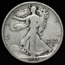 1917-S OBV Walking Liberty Silver Half Dollar FINE E356 GJRMK picture