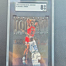 SkyBox 1998-99 Metal Universe Michael Jordan #1 Chicago Bulls Graded Card picture