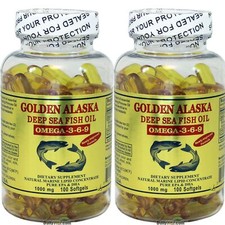 2 x Gold Vitamin Golden Alaska Deep Sea Fish Oil Omega 3 6 9 1000 mg 100 SG picture